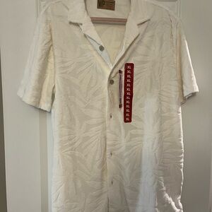 White Short Sleeve Button-Up Shirt